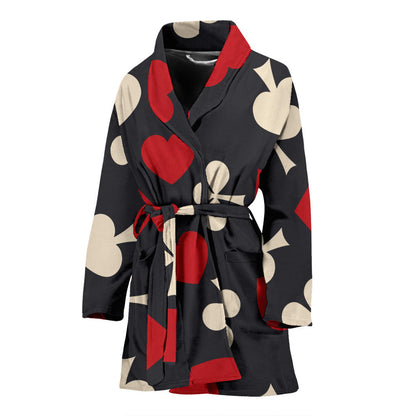 Poker Cards Pattern Print Design A02 Women Bathrobe