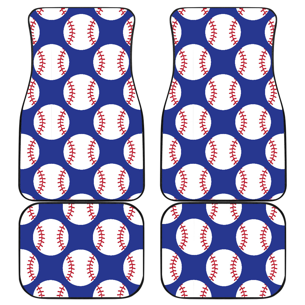 Baseball Blue Background Car Floor Mats Front Back