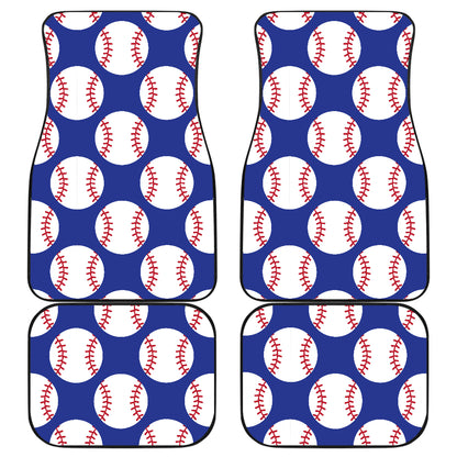 Baseball Blue Background Car Floor Mats Front Back