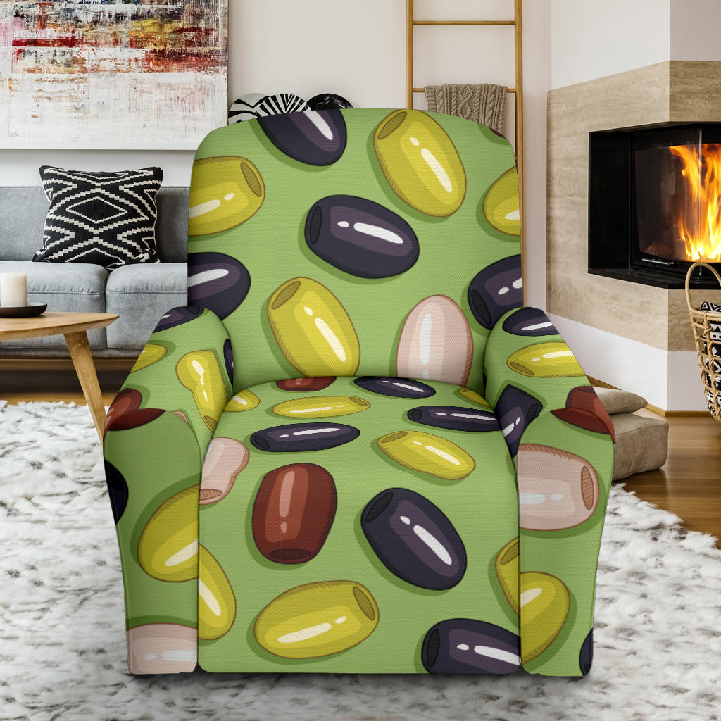 Olive Print Design LKS301 Recliner Slipcover with Pocket