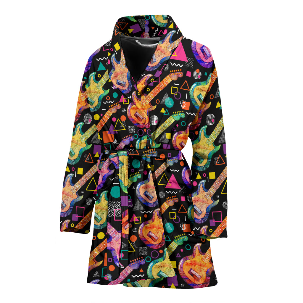 Electric Guitar Print Design LKS403 Women Bathrobe
