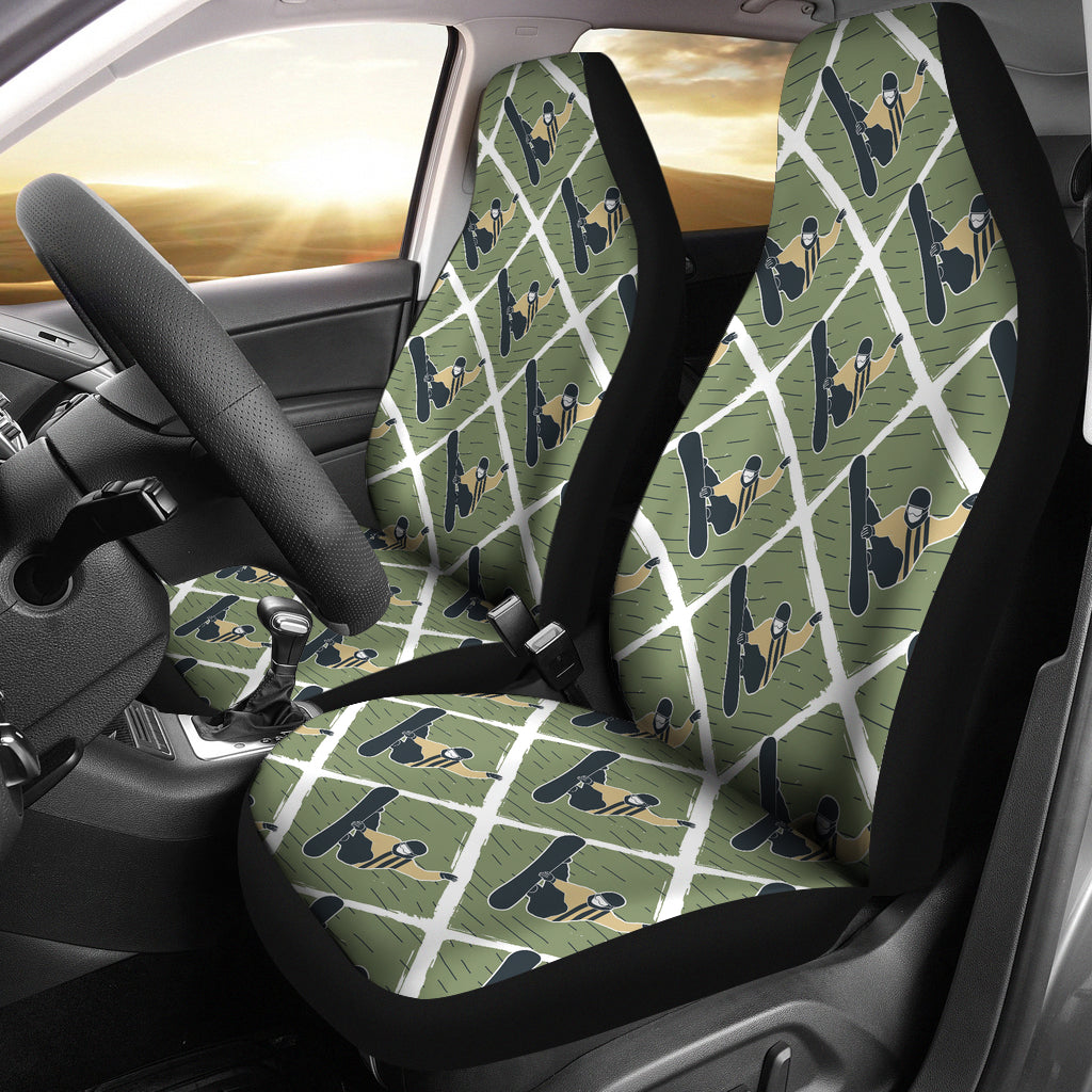 Snowboard Man Print Design LKS302 Car Seat Covers