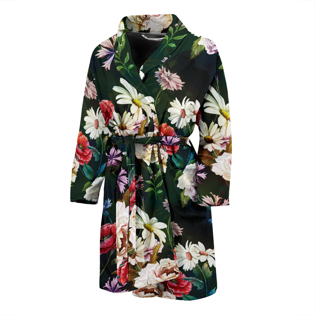 Summer Floral Print Design LKS303 Men Bathrobe