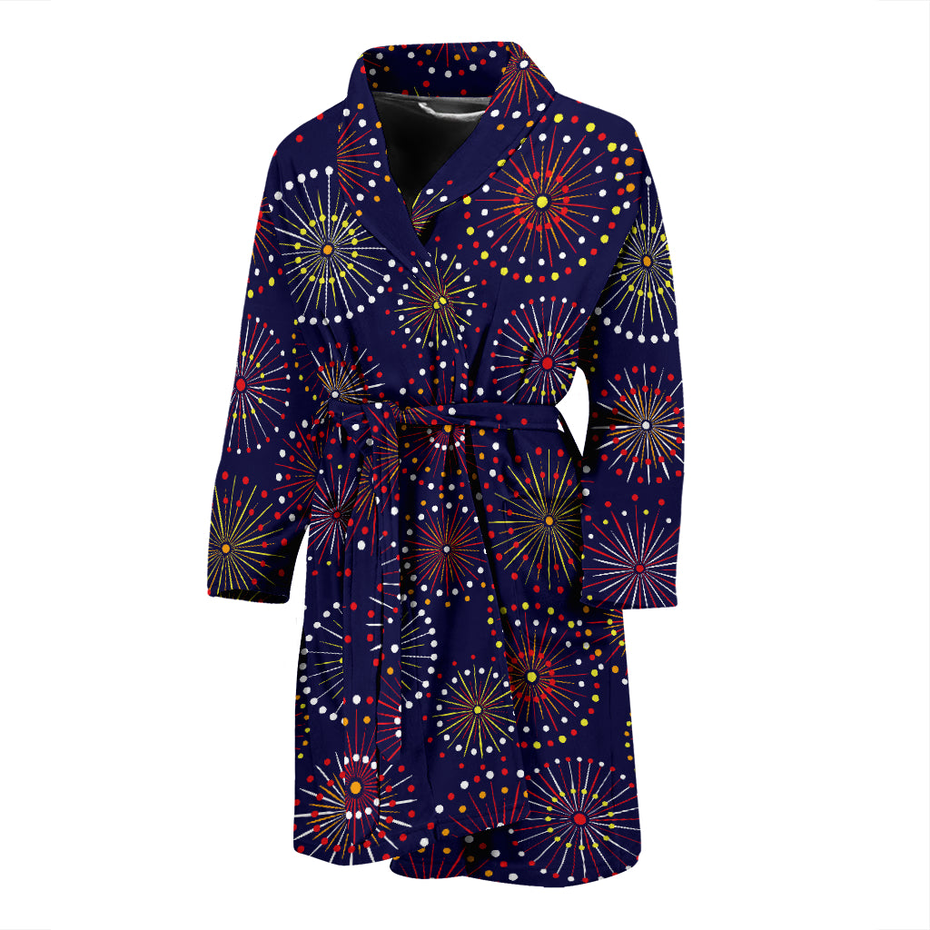 Firework Flower Style Print Design LKS302 Men Bathrobe