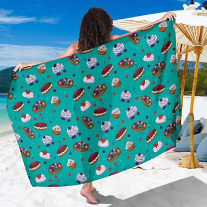 Cake Pattern Print Design 07 Sarong Pareo Wrap