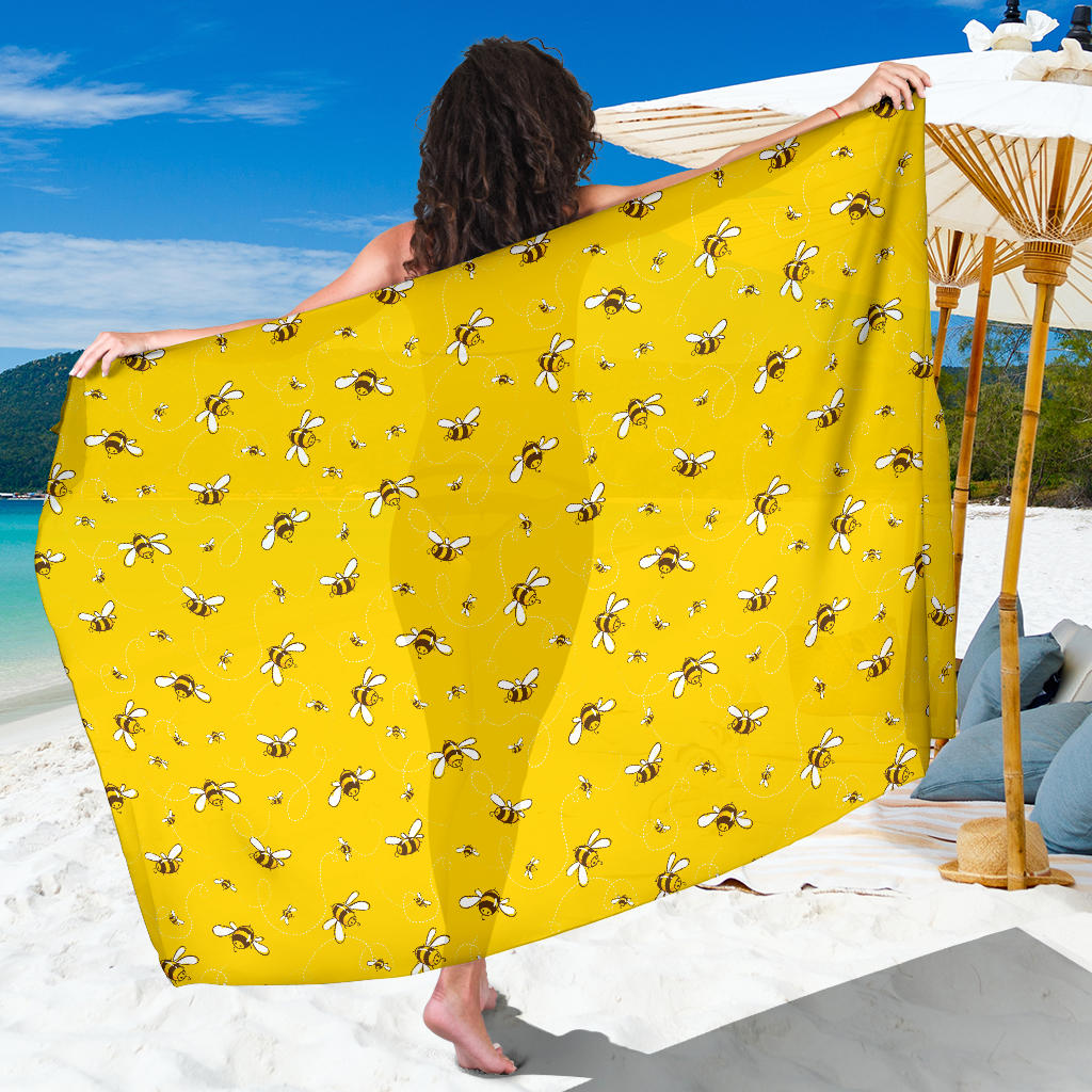 Bee Pattern Print Design 05 Sarong Pareo Wrap