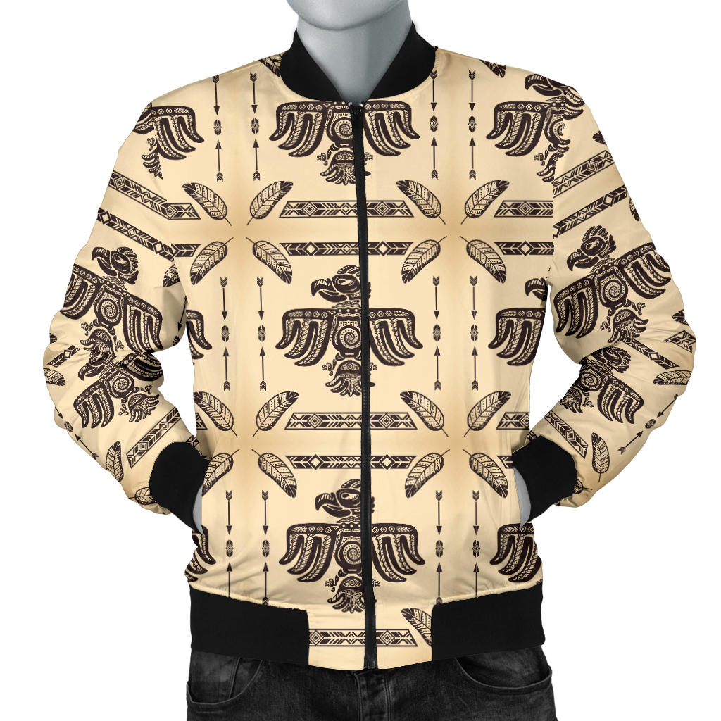 Native American Themed Design Print Men Bomber Jacket