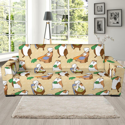 Guinea Pig Pattern Print Design 03 Sofa Slipcover