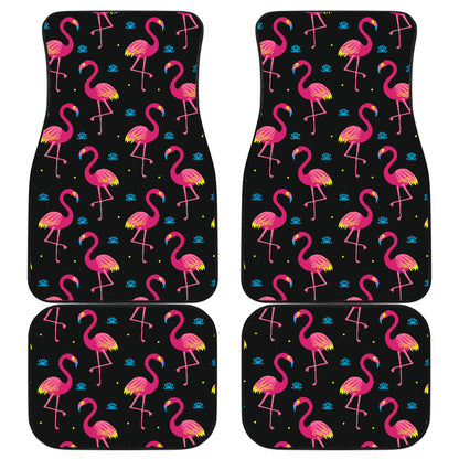 Flamingo Pink Neon Print Pattern Car Floor Mats Front Back