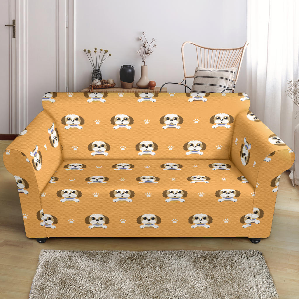 Shih Tzu Print Design LKS303 Loveseat Couch Slipcover