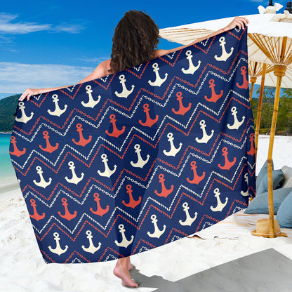 Anchor Pattern Print Design 07 Sarong Pareo Wrap