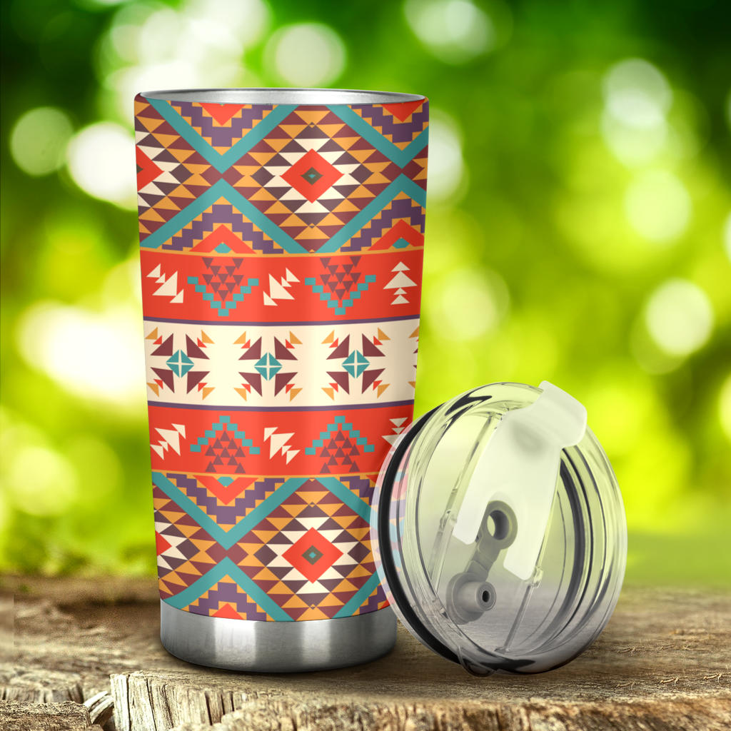 Aztec Red Print Pattern Tumbler