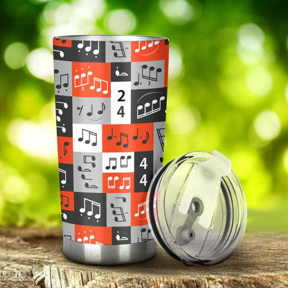 Music Note Design Themed Print Tumbler