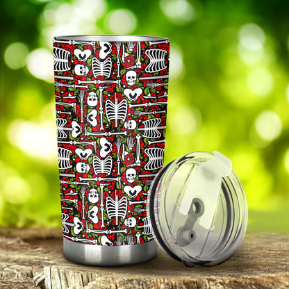 Skeleton Pattern Print Tumbler