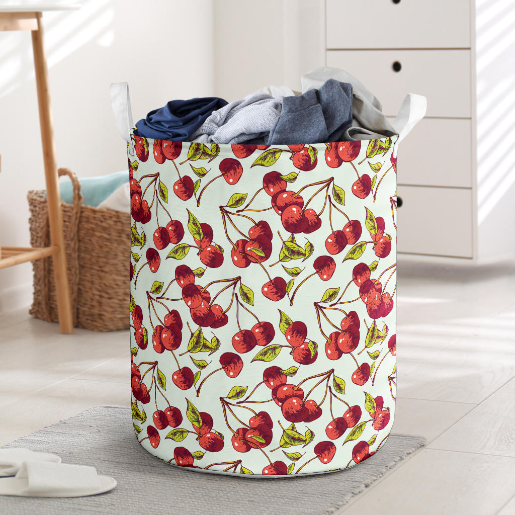 Cherry Hand Draw Laundry Basket