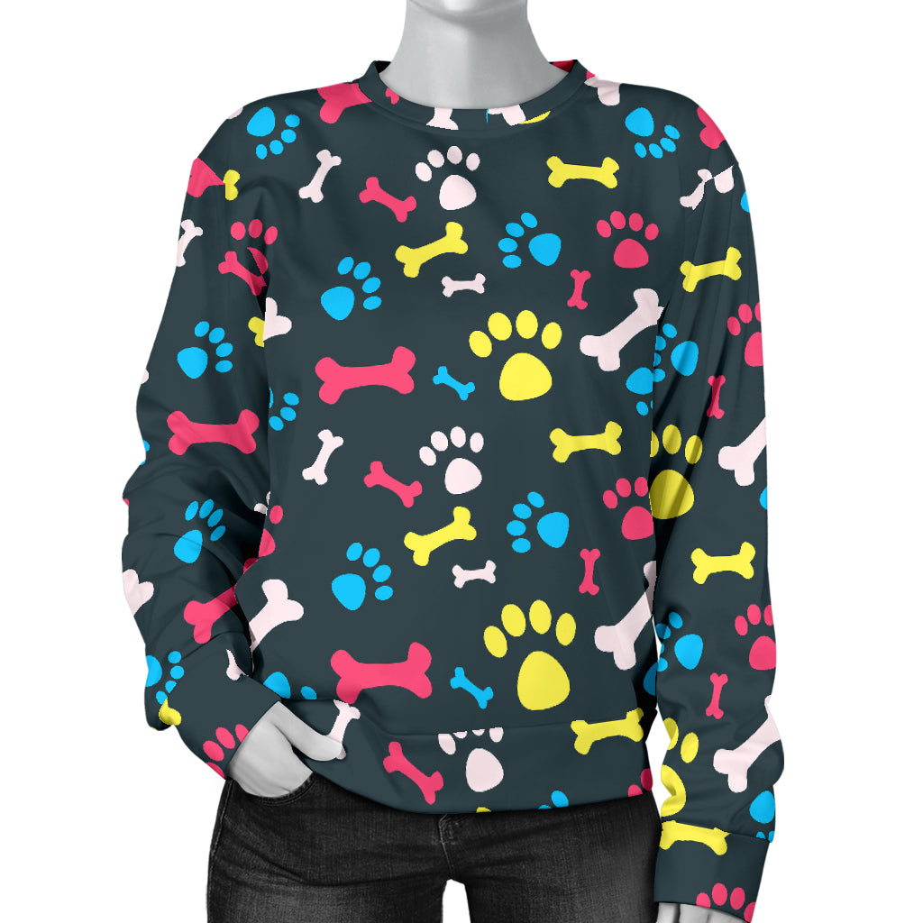 Paw Design Print Women Long Sleeve Sweatshirt