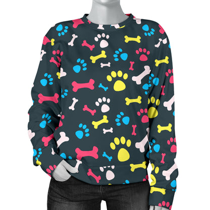Paw Design Print Women Long Sleeve Sweatshirt