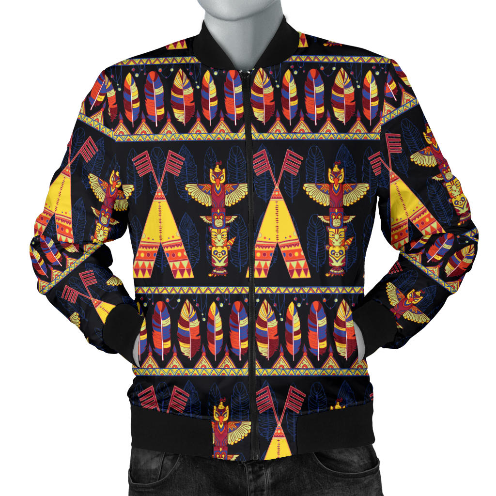 Totem Pole Design Men Bomber Jacket