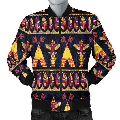 Totem Pole Design Men Bomber Jacket