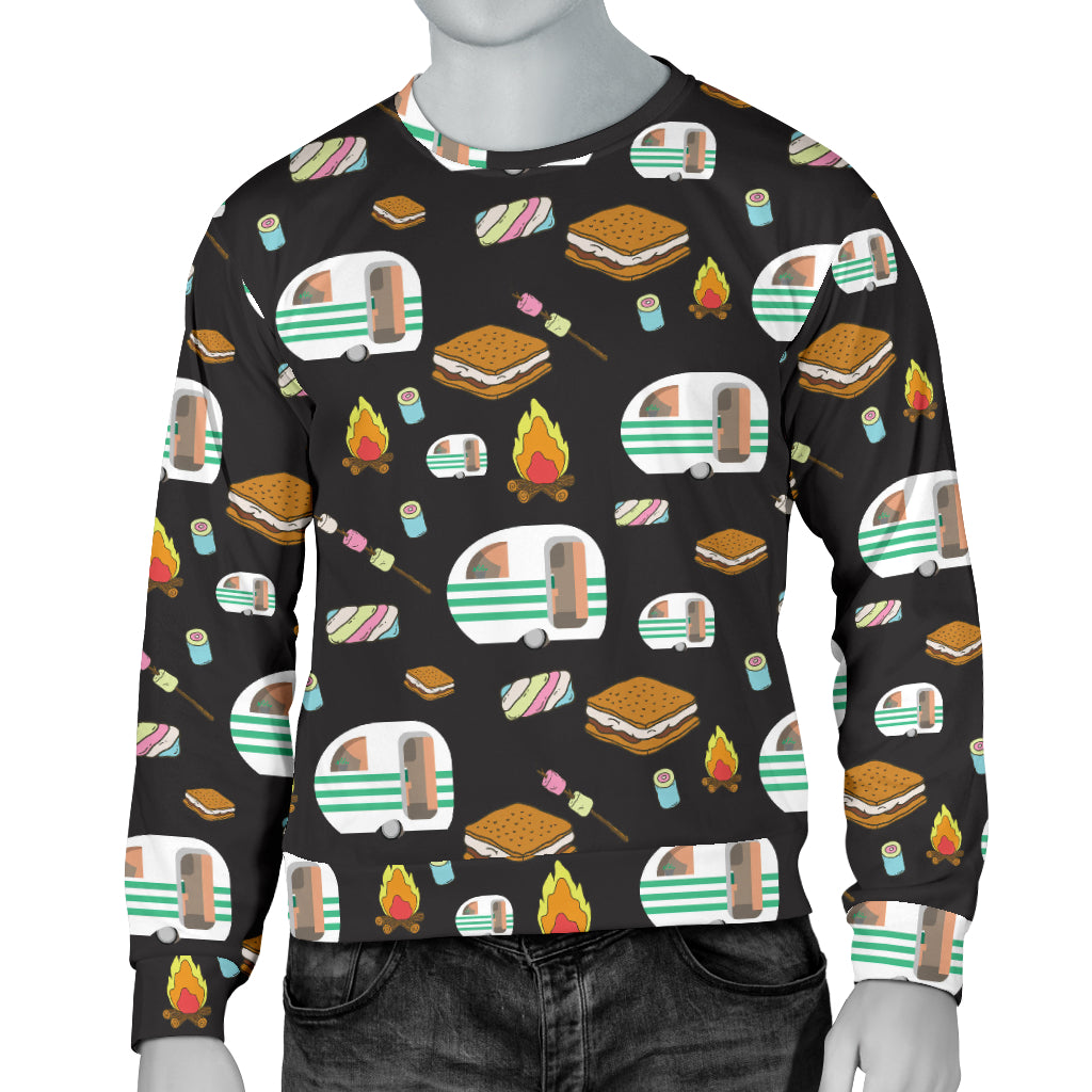 Camper marshmallow Camping Design Print Men Long Sleeve Sweatshirt
