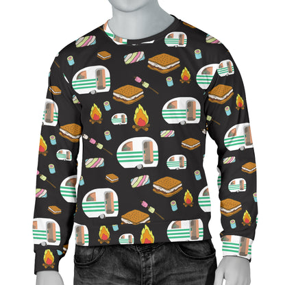 Camper marshmallow Camping Design Print Men Long Sleeve Sweatshirt