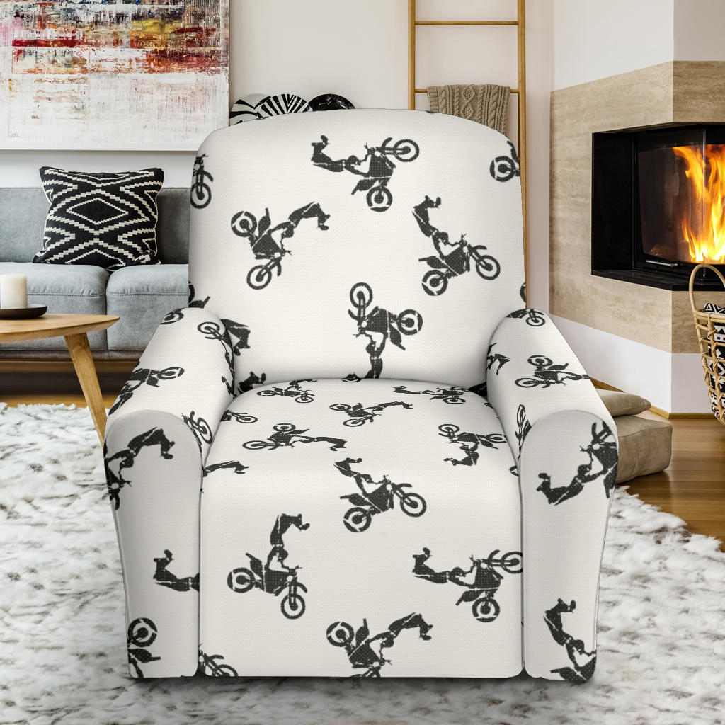 Motocross Pattern Print Design 03 Recliner Slipcover with Pocket
