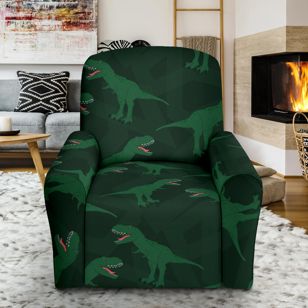 T Rex Pattern Print Design A06 Recliner Slipcover with Pocket
