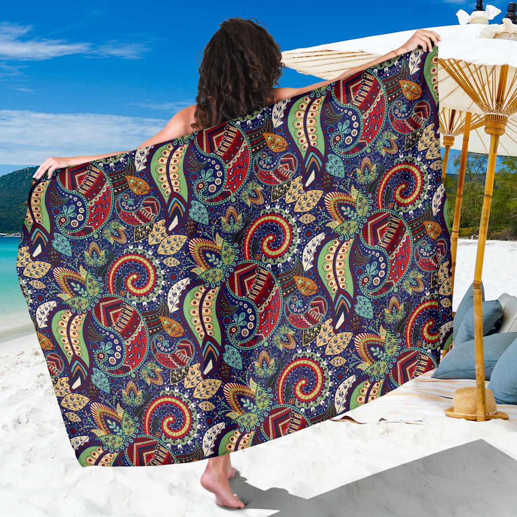 Paisley Boho Pattern Print Design A03 Sarong Pareo Wrap