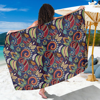 Paisley Boho Pattern Print Design A03 Sarong Pareo Wrap