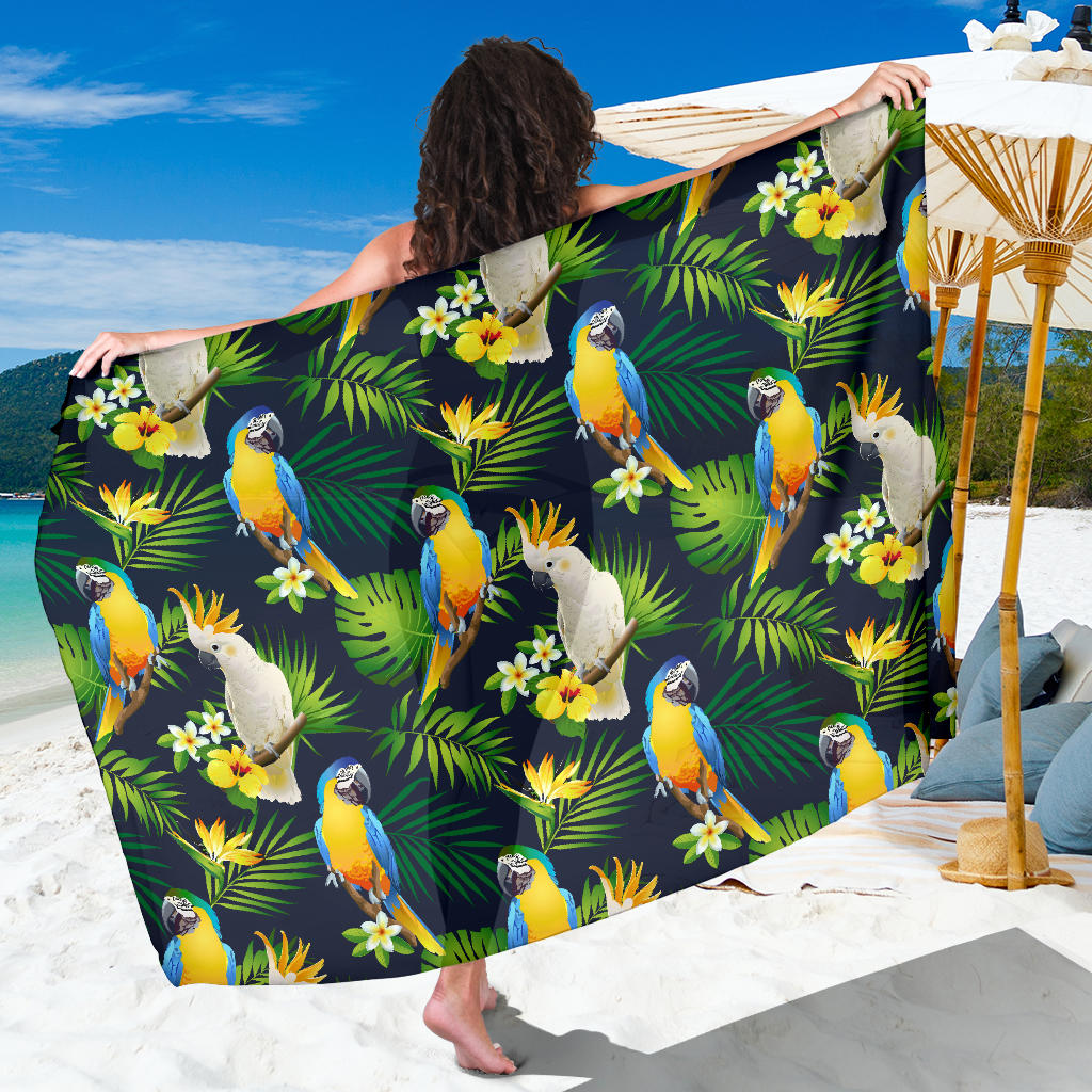 Parrot Pattern Print Design A03 Sarong Pareo Wrap