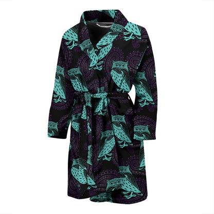 Tribal Pattern Print Design LKS3010 Men Bathrobe