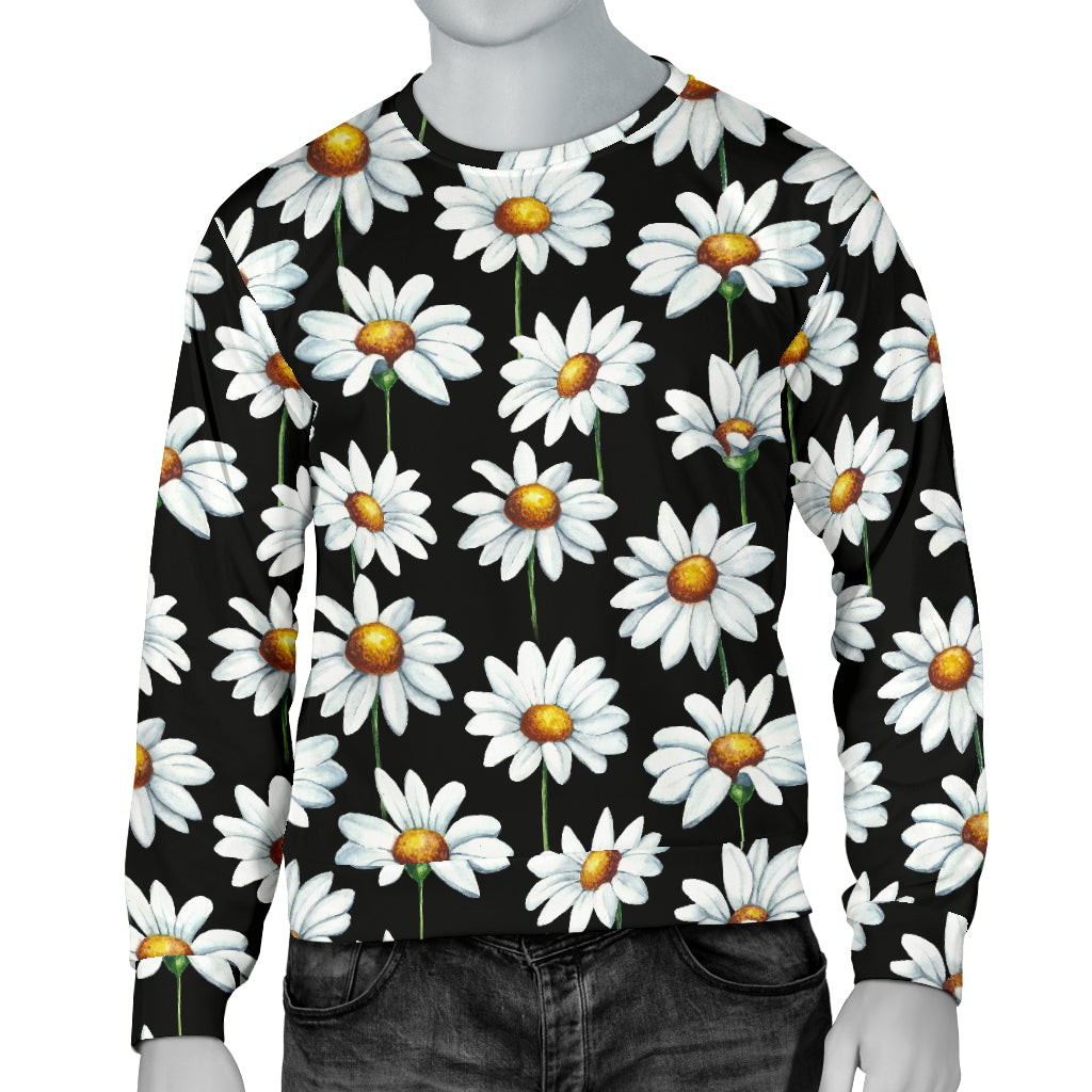 Daisy Print Pattern Men Long Sleeve Sweatshirt