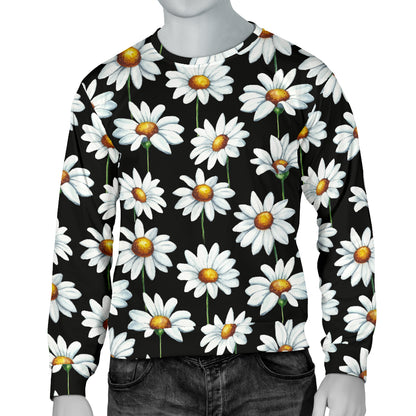 Daisy Print Pattern Men Long Sleeve Sweatshirt