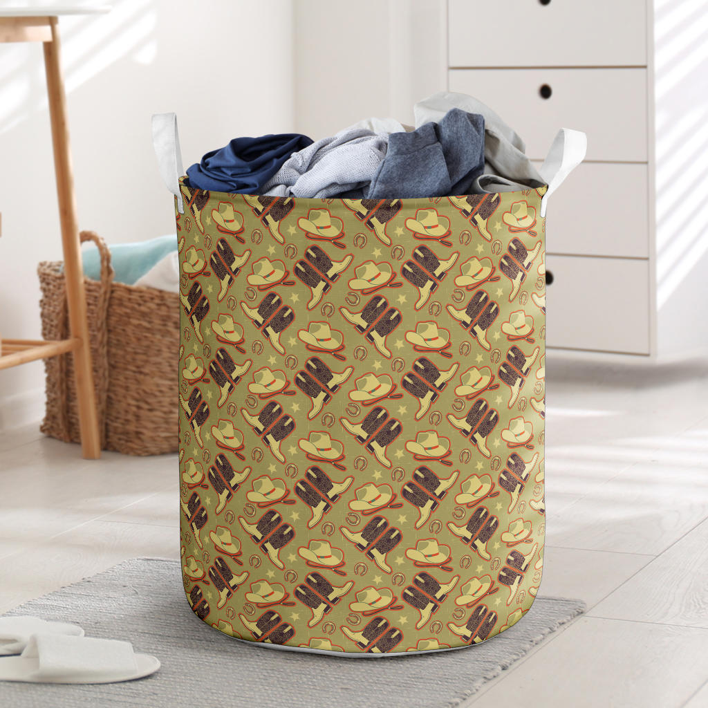 Western Cowboy Themed Laundry Basket