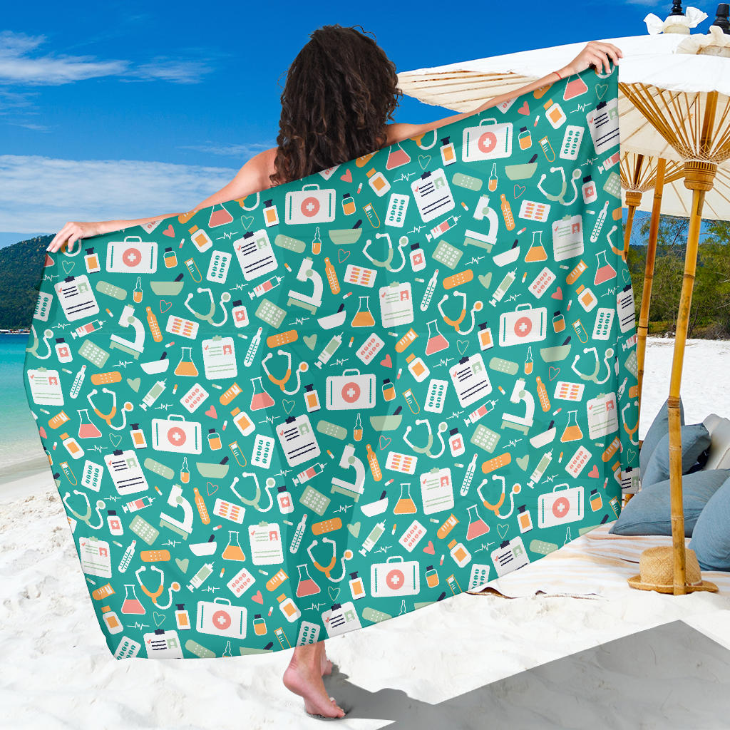 Medical Pattern Print Design 03 Sarong Pareo Wrap