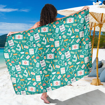 Medical Pattern Print Design 03 Sarong Pareo Wrap