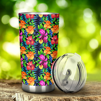 Tropical Folower Colorful Print Tumbler