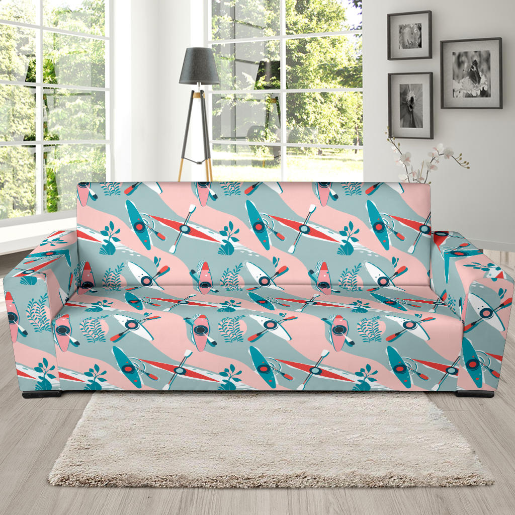 Kayak Pattern Print Design 05 Sofa Slipcover