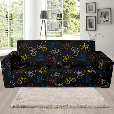 Bicycle Pattern Print Design 03 Sofa Slipcover