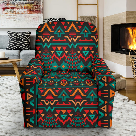 Aztec Pattern Print Design 04 Recliner Slipcover with Pocket