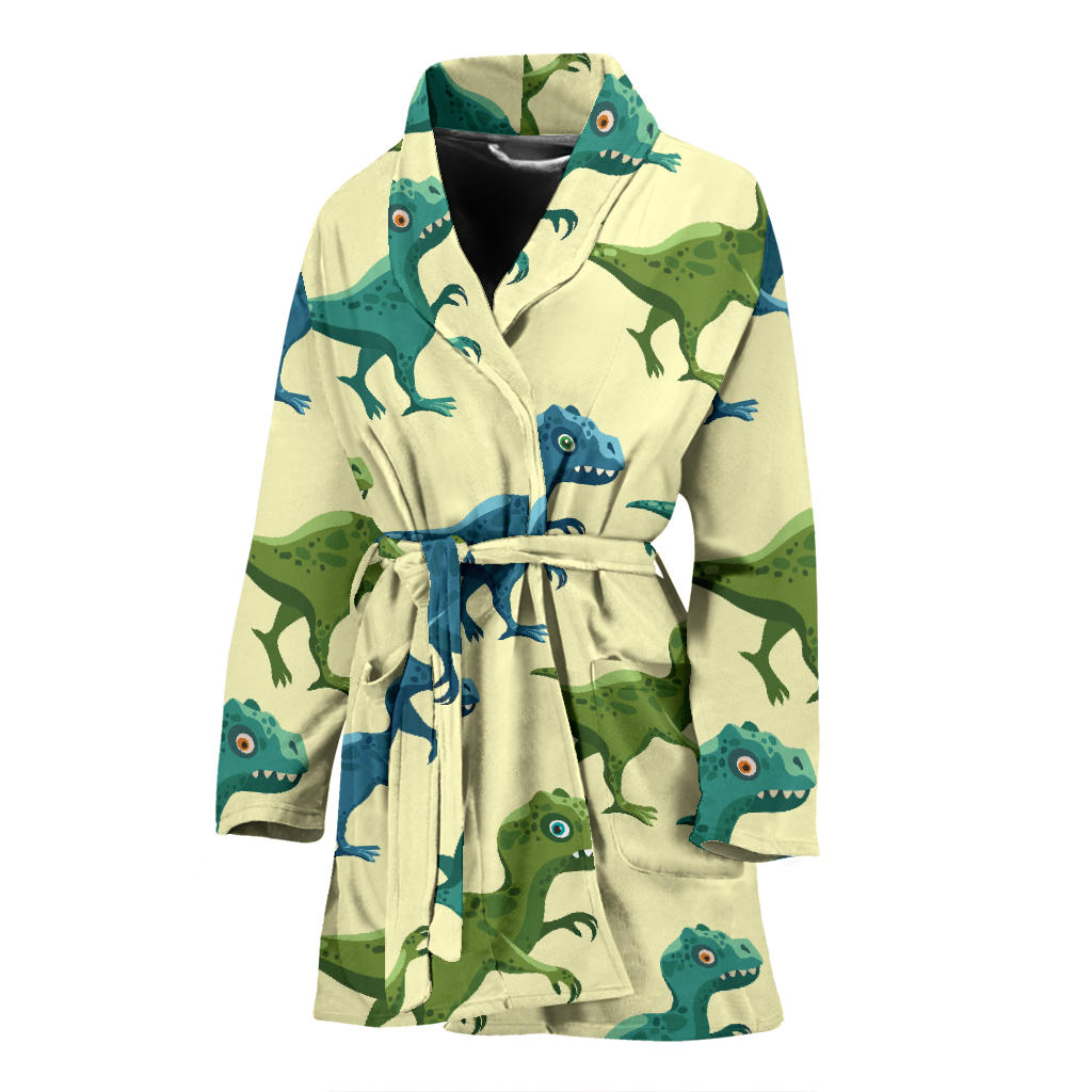T Rex Pattern Print Design A04 Women Bathrobe
