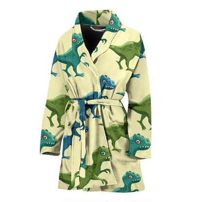 T Rex Pattern Print Design A04 Women Bathrobe