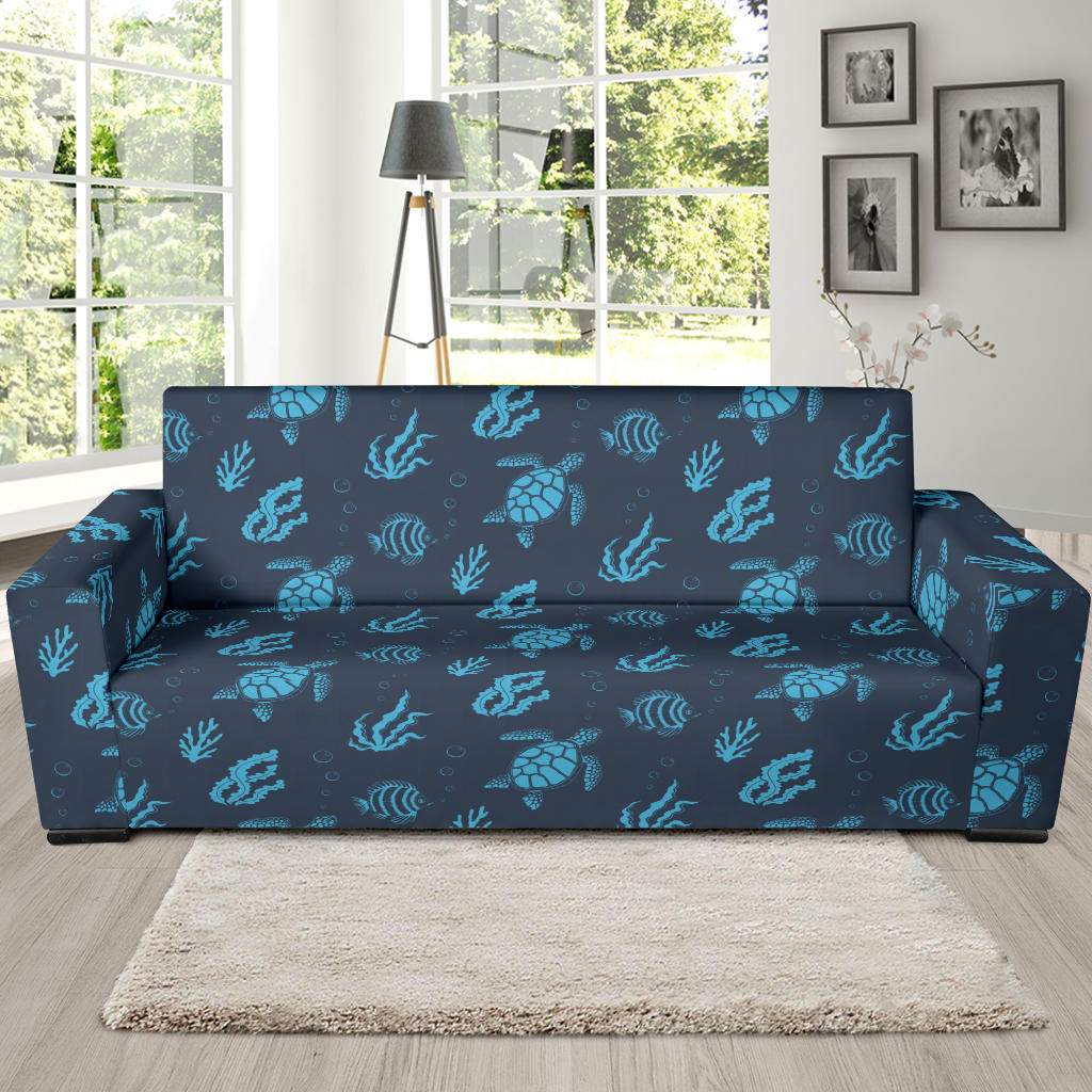 Sea Turtle Print Design LKS307 Sofa Slipcover