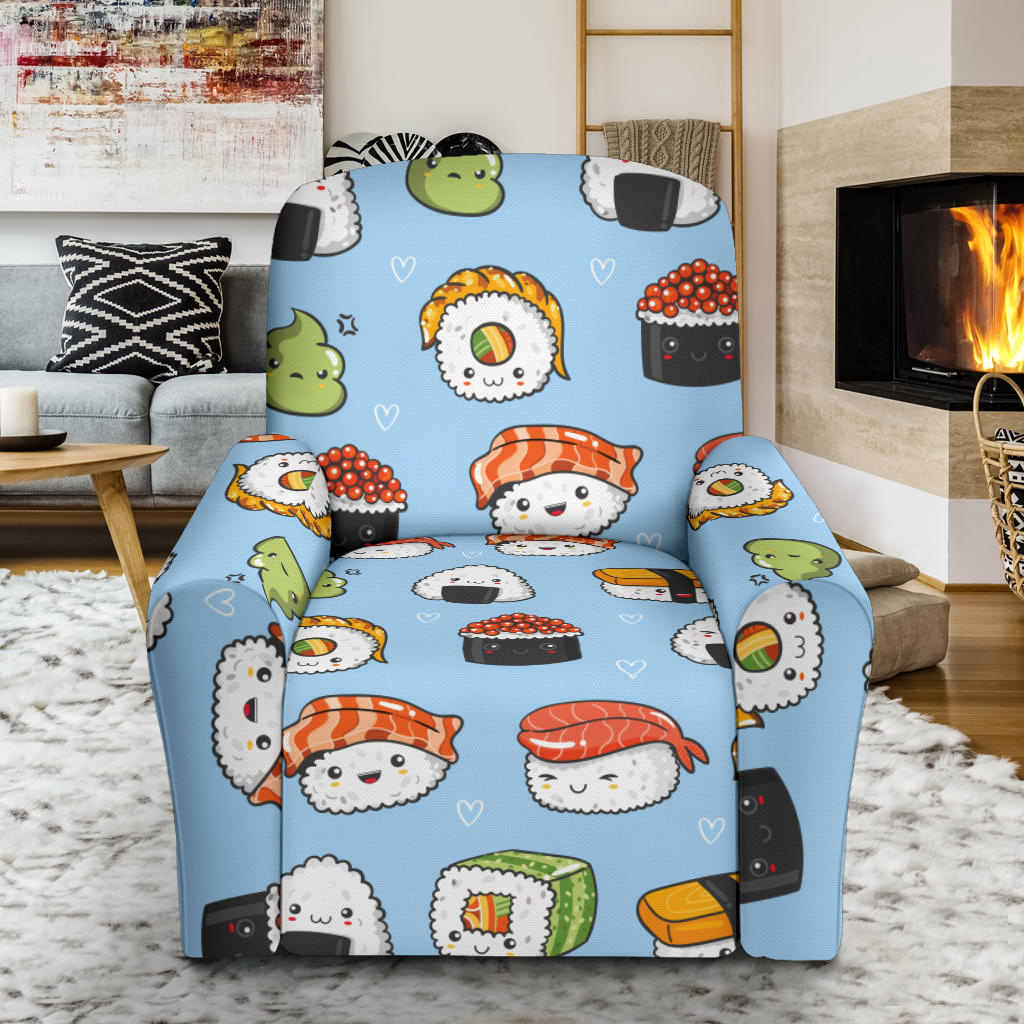 Sushi Print Design LKS303 Recliner Slipcover with Pocket