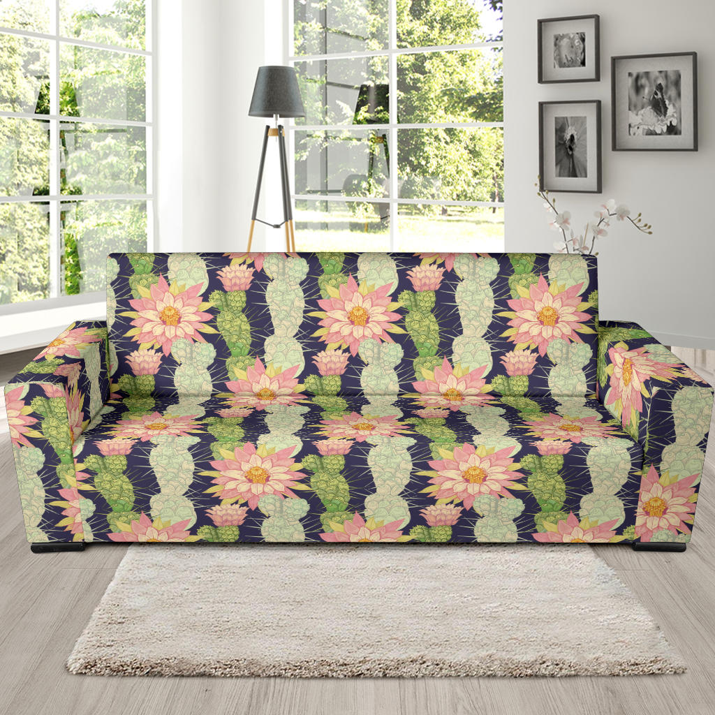 Cactus Pattern Print Design 01 Sofa Slipcover