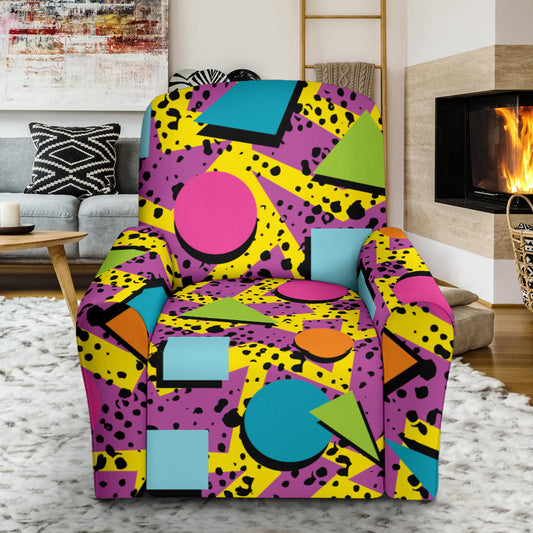 80s Pattern Print Design 1 Recliner Slipcover with Pocket