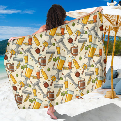 Beer Pattern Print Design 05 Sarong Pareo Wrap