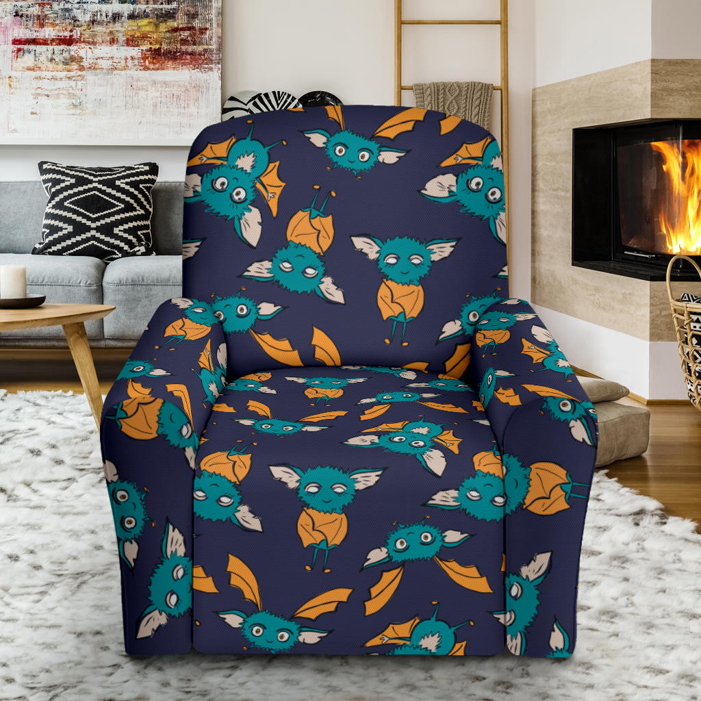 Bat Pattern Print Design 07 Recliner Slipcover with Pocket