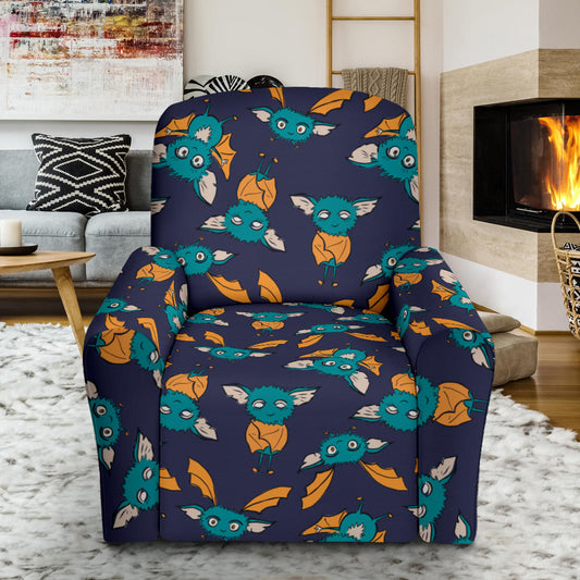 Bat Pattern Print Design 07 Recliner Slipcover with Pocket