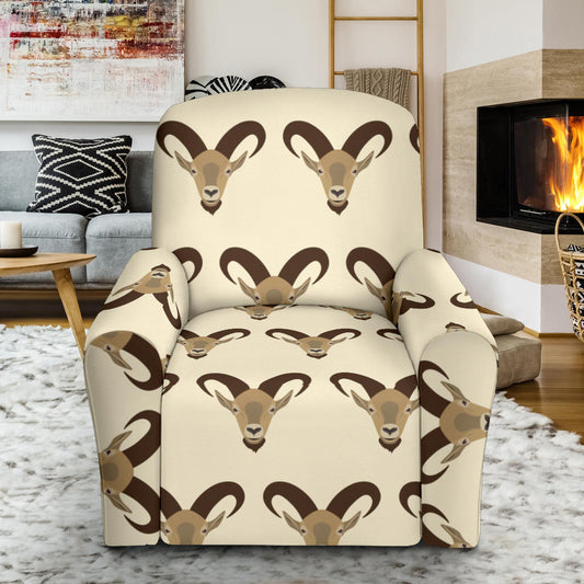 Goat Pattern Print Design 01 Recliner Slipcover with Pocket